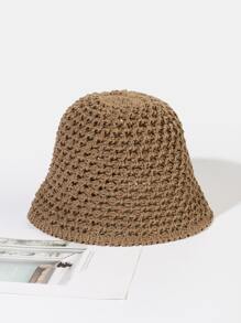 Vävd stråhatt - Kaki - Visa 4