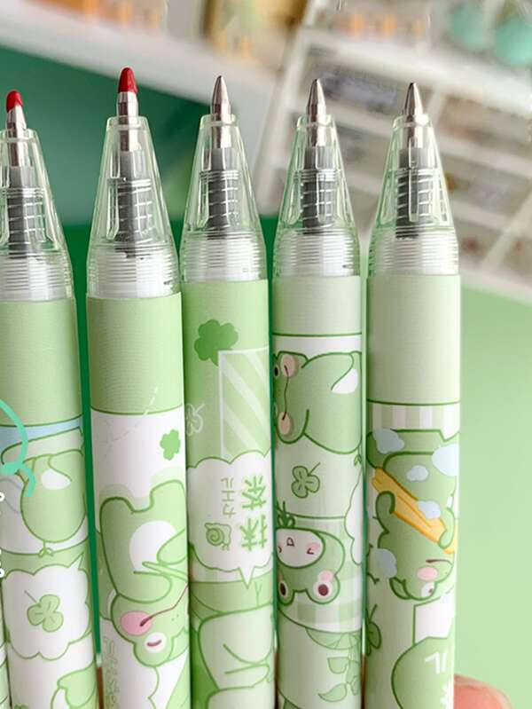 6pcs Stationery Cute Ballpoint Pen, Stationary Ballpoint Pen Back To