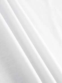 INAWLY Solid Round Neck Tank Top - White - View 3