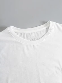 INAWLY Solid Round Neck Tank Top - White - View 5