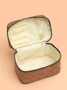 Bolso de maquillaje con estampado cuadrado - Multicolor - Ver 2