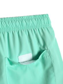 Manfinity Men Drawstring Waist Windbreaker Swim Trunks - Mint Green - View 5