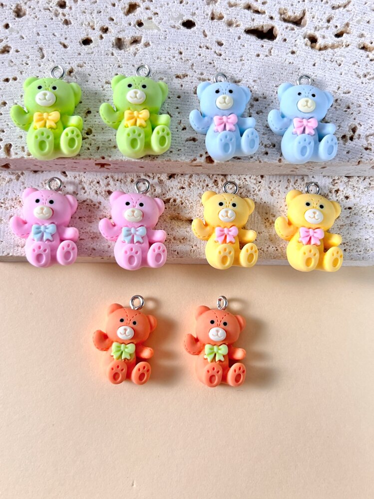 15 件隨機樹脂彩色小熊 DIY 吊墜 - 彩色 - 查看 2