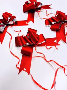 10 chiếc Nơ Gói Quà Đồng Bằng - Đỏ - Xem 1