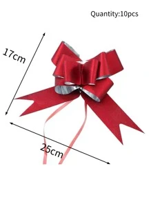 10 chiếc Nơ Gói Quà Đồng Bằng - Đỏ - Xem 3