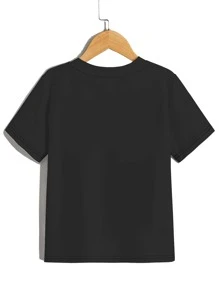 Boys Heart Print Tee - Black - View 2