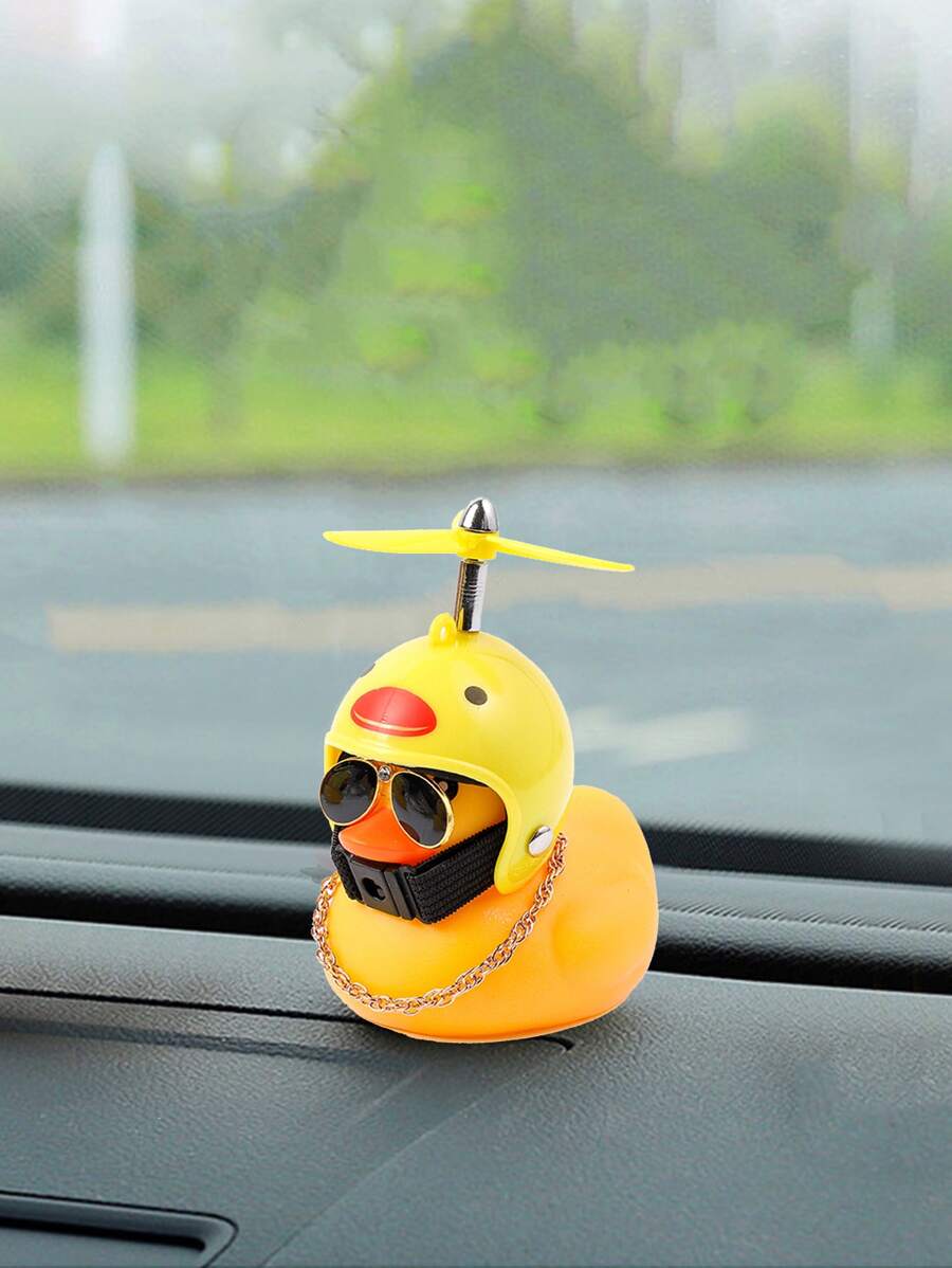 Cartoon Yellow Duck Car Ornament - Yellow - View 1