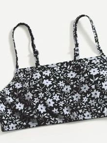 3 件装 少女花卉印花比基尼套装和沙滩裙 夏日海滩