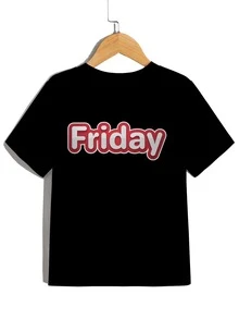 Boys Letter Graphic Tee - Black - View 2