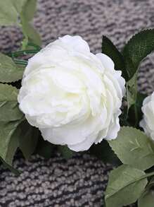 1/2/6 件 240 厘米长人造绿色常春藤叶花环墙饰，家庭花园婚礼派对 DIY 假花环，人造藤蔓葡萄叶，常绿藤蔓，植物管，天花板装饰，绿萝，12 件藤叶包，1 件假牡丹藤 - 白色 - 查看 2