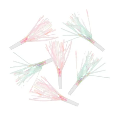 6pcs Mixed Color Party Holographic Horn, Colorful Noise Maker For Party,Christmas