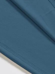 Manfinity 男士宇航員和標語圖案T恤 - 霧霾藍 - 查看 3