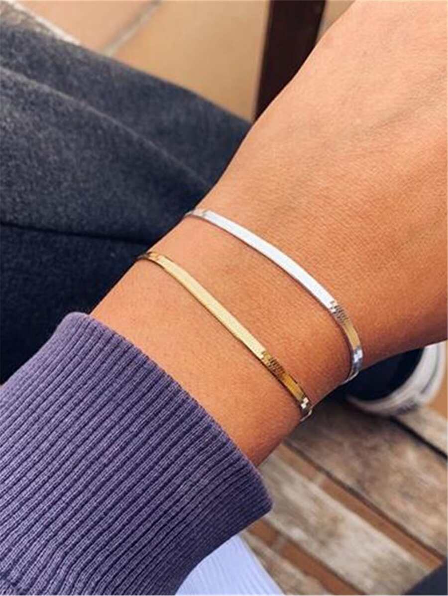 2 chiếc Vòng tay rắn đơn giản - Nhiều màu - Xem 1