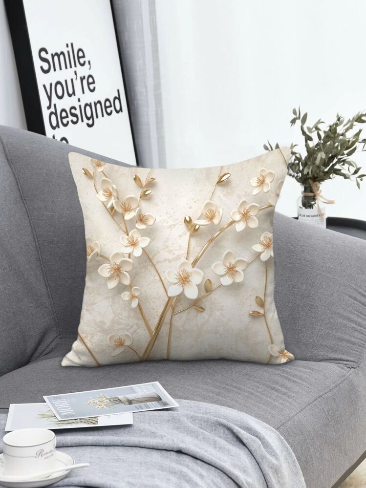 無填充物花卉印花靠墊套家居裝飾現代沙發枕套 - 彩色 - 查看 1