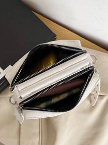 Mini Studded Decor Square Bag - White - View 3