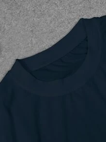 Manfinity Men Plus Dollar & Gesture Print Tee - Navy Blue - View 3