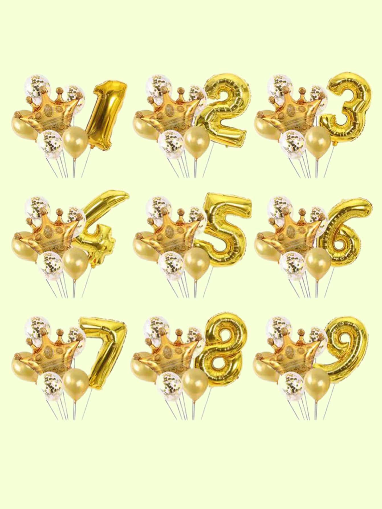 7pcs Crown Design Balloon Set