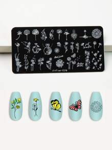 Mẫu móng tay 1 mảnh họa tiết bồ công anh - Bạc - Xem 1