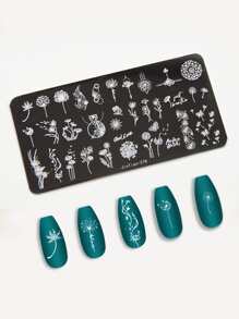 Mẫu móng tay 1 mảnh họa tiết bồ công anh - Bạc - Xem 3