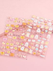 2sheets Kids 5D Cartoon Graphic Nail Art Sticker - Multicolor - View 2