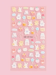 2sheets Kids 5D Cartoon Graphic Nail Art Sticker - Multicolor - View 3