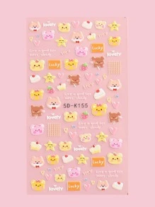 2sheets Kids 5D Cartoon Graphic Nail Art Sticker - Multicolor - View 4