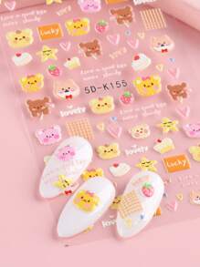 2sheets Kids 5D Cartoon Graphic Nail Art Sticker - Multicolor - View 6