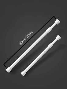 1pc Retractable Plastic Towel Bar,Simple White Wall-Mounted Bath Towel Rack For Bathroom - White - View 3