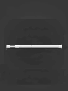 1pc Retractable Plastic Towel Bar,Simple White Wall-Mounted Bath Towel Rack For Bathroom - White - View 5