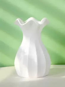 1pc Plastic Flower Vase,Home Decor,Flower Vase,Centerpiece,Table Decor Gifts Birthday Graduation Room Decor Glass Vase - White - View 3