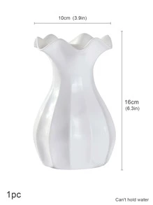 1pc Plastic Flower Vase,Home Decor,Flower Vase,Centerpiece,Table Decor Gifts Birthday Graduation Room Decor Glass Vase - White - View 4