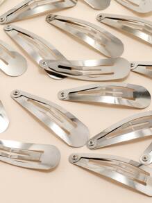 30pcs Minimalist Snap Clip Casual Hair Clips Claw Clips Hair Claws Hair Barrettes, School Stuff, Hair Accessories, Head Accessories, Hair Accessories For Women, Hairpin - Silver - View 4