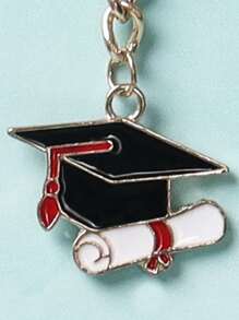 畢業帽吊飾鑰匙圈、高年級畢業禮、大學畢業/高中畢業勵志禮物、 - 黑色 - 查看 3