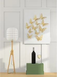 12pcs 3D Creative Design Paper Butterfly Sticker, Geometric Patterned Hollow Out Butterfly Wall Sticker For Holiday, Party, Cake Decoration, Romantic Special Design Home Decor, Bedroom Decor, Bathroom Decor, Room Decoration Stuff For Holiday, Festival, Beautify Enhance Happiness Wall Art Sticker For Wedding And Party, Office Decor, School Decor, Gift Decoration For Anniversary, Valentine, Cake Decoration, Various Colors And Patterns Are Available, Be Used In Various Scenarios