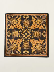 1 pieza Pañuelo elegante con estampado de flores del palacio, ideal para realzar tu look - Multicolor - Ver 2