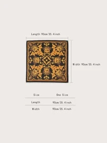 1 pieza Pañuelo elegante con estampado de flores del palacio, ideal para realzar tu look - Multicolor - Ver 3