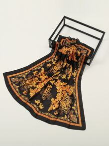 1 pieza Pañuelo elegante con estampado de flores del palacio, ideal para realzar tu look - Multicolor - Ver 4