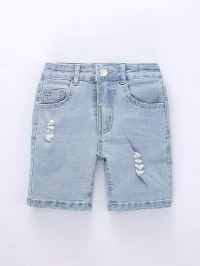 Toddler Boys Ripped Denim Shorts