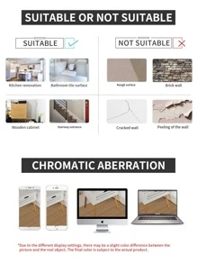 1卷木紋地板貼紙 - 卡其色 - 查看 6