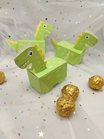 6入組卡通恐龍形糖果包装盒