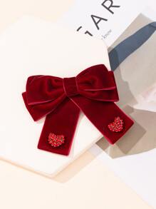 Corbata de lazo con adorno de corazón - Burdeos - Ver 2