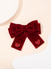 Corbata de lazo con adorno de corazón - Burdeos - Ver 3