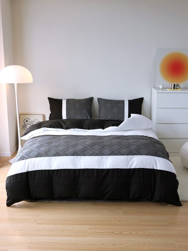Tufted Patchwork Duvet Cover Set Without Filler