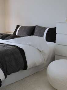 Tufted Patchwork Duvet Cover Set Without Filler - Multicolor - View 4