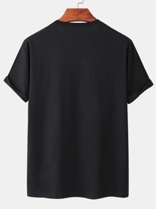 Manfinity Homme Áo thun tay ngắn in hình núi cho nam, Quà tặng bạn trai - màu đen - Xem 3