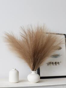 1 件 5 枝棕色仿蒲苇人造芦苇蓬松人造假花波西米亚风装饰，适用于婚礼派对装饰、家庭客厅卧室装饰、花瓶布置、DIY 摄影道具、假植物、秋季装饰、房间、书桌、花园装饰、房间装饰用品、情人节、礼物 - 棕色 - 查看 3