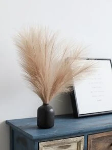 1 件 5 枝棕色仿蒲苇人造芦苇蓬松人造假花波西米亚风装饰，适用于婚礼派对装饰、家庭客厅卧室装饰、花瓶布置、DIY 摄影道具、假植物、秋季装饰、房间、书桌、花园装饰、房间装饰用品、情人节、礼物 - 棕色 - 查看 4