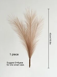 1 件 5 枝棕色仿蒲苇人造芦苇蓬松人造假花波西米亚风装饰，适用于婚礼派对装饰、家庭客厅卧室装饰、花瓶布置、DIY 摄影道具、假植物、秋季装饰、房间、书桌、花园装饰、房间装饰用品、情人节、礼物 - 棕色 - 查看 5