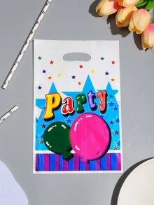 10入組小氣球圖案一次性禮品袋 - 彩色 - 查看 2