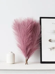 Giả Cỏ Pampas Lớn Lông Tơ Nhân Tạo Giả Bulrush Cỏ Sậy, cho Bình Hoa Chất Độn Trang Trại Nhà Trang Trí Lễ Cưới - Màu đỏ tím - Xem 3